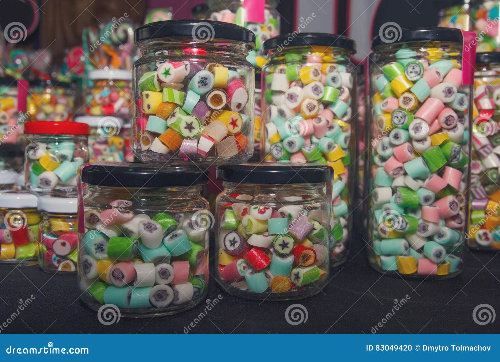 Candies in Glass Jars in Candy Shop Stock Photo - Image of choice ...