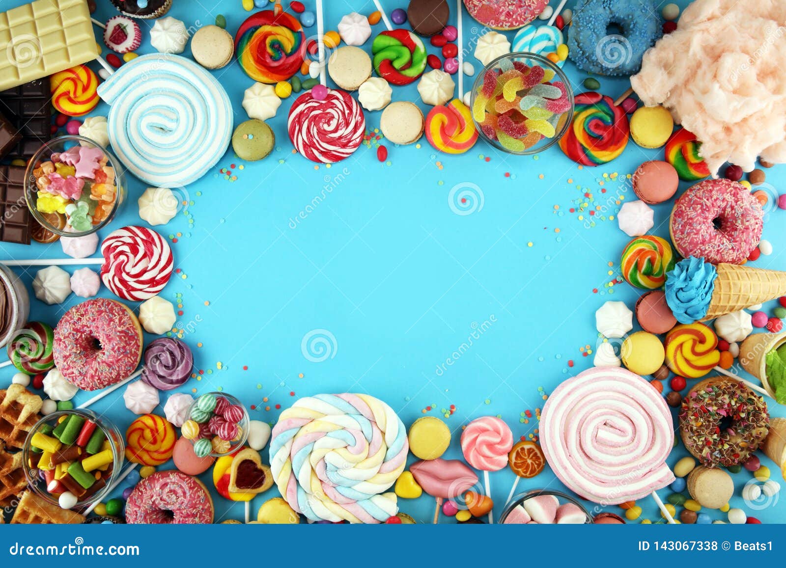 Candies with Jelly and Sugar. Colorful Array of Different Childs Sweets ...