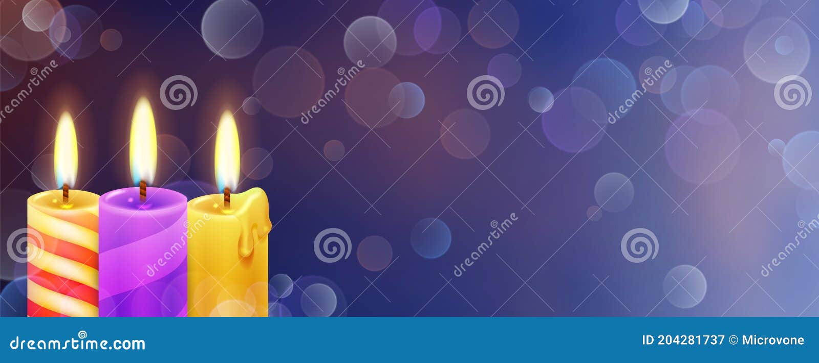 candle banner template. realistic light, bokeh effect poster for diwali festival. empty web header  background