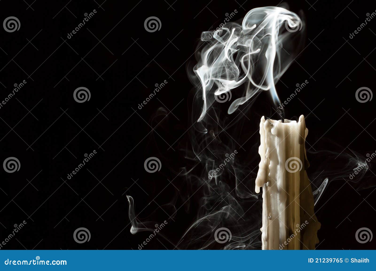 Candle blow off with smoke stock image. Image of glowing 21239765