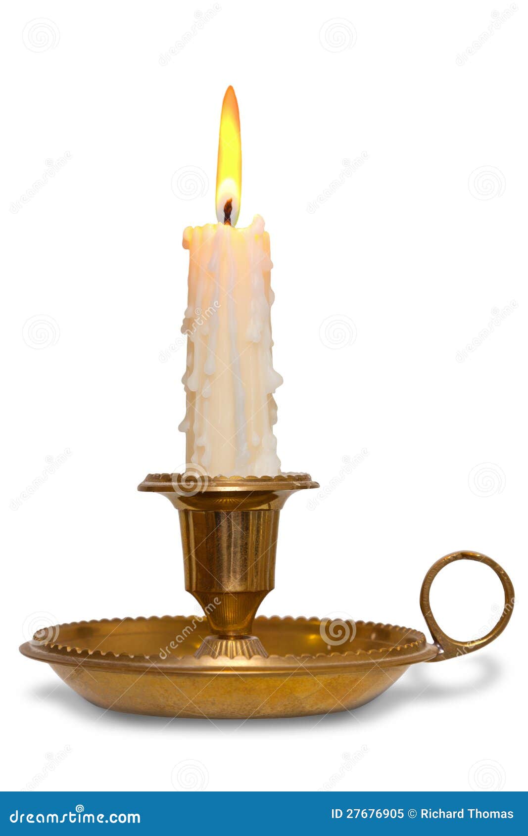 candle in brass holder