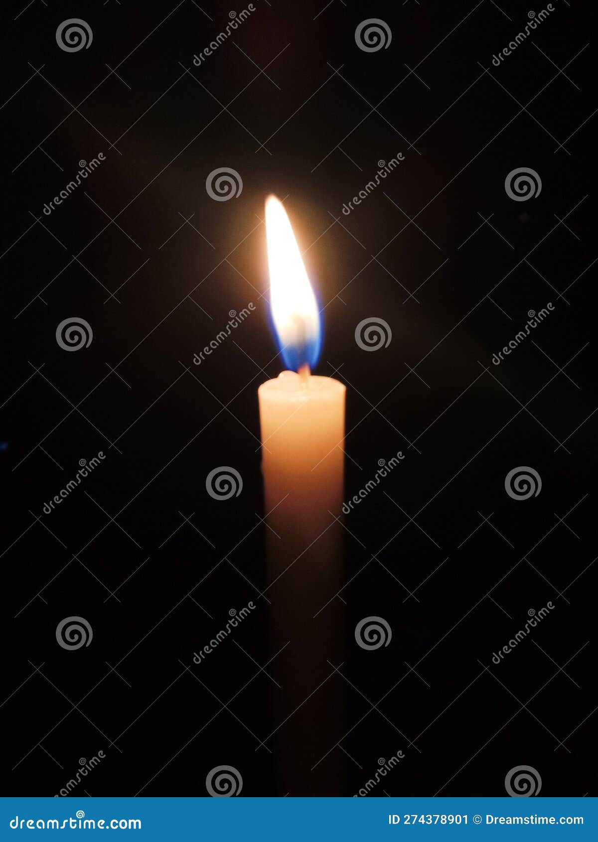 A Candle Burning with Black Background Stock Image Image of darkne