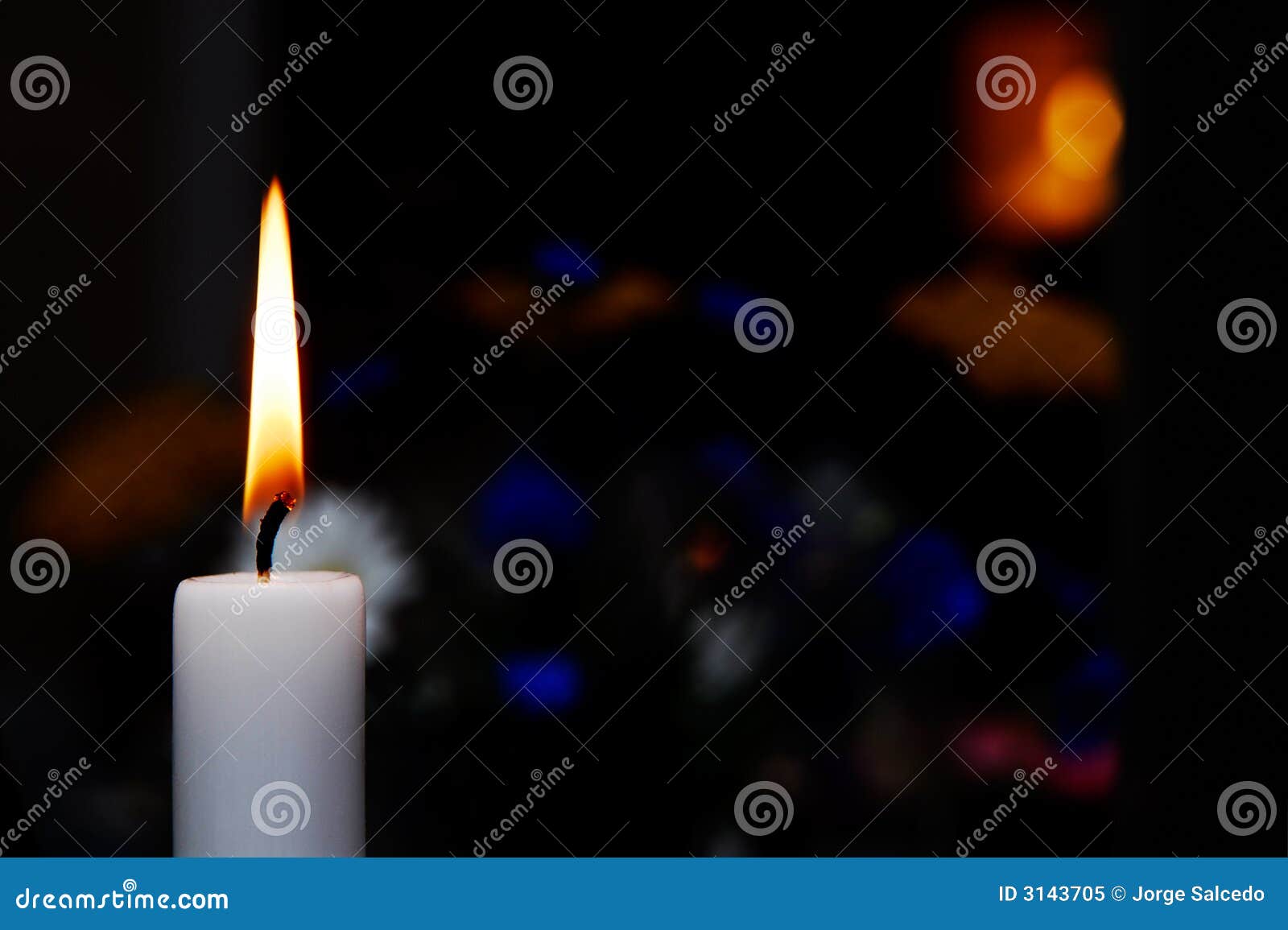 Candle burning in the dark stock image. Image of isolated 3143705