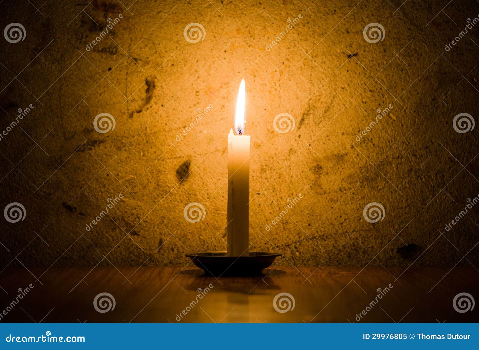 Candle Burning, Grungy Wall Background Stock Image Image of night