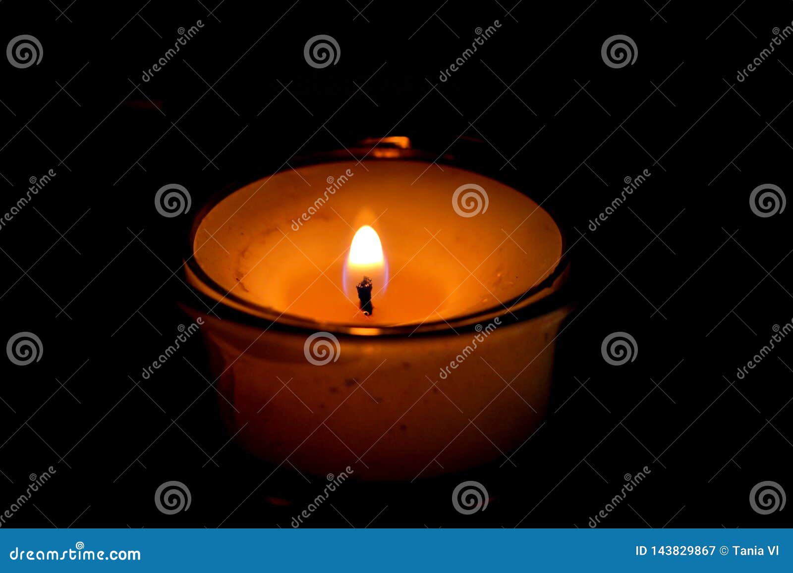 The Candle Burns with a Bright Flame in the Dark Stock Image Image of