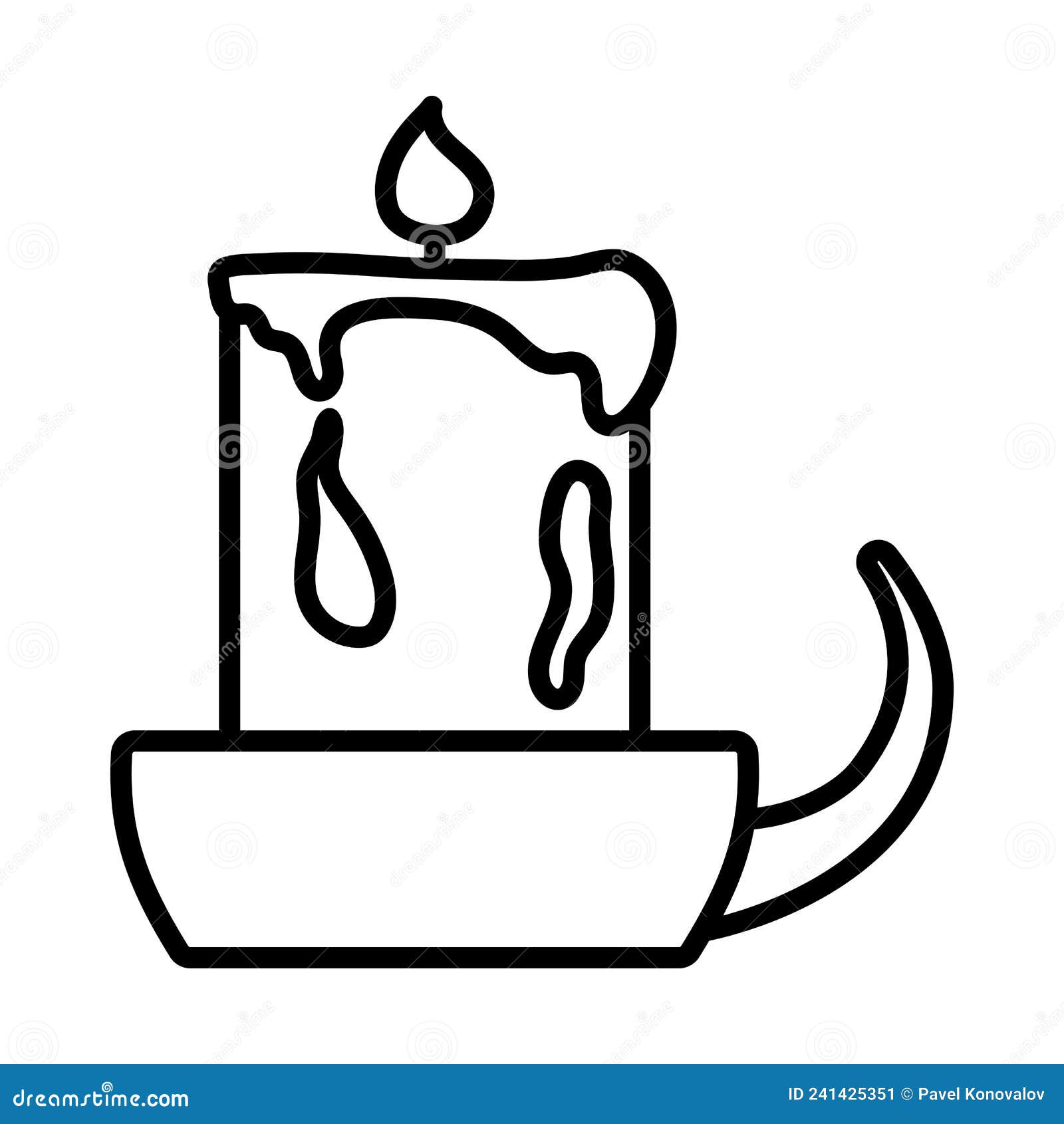 Candle in Candlestick Icon stock vector. Illustration of bold 241425351