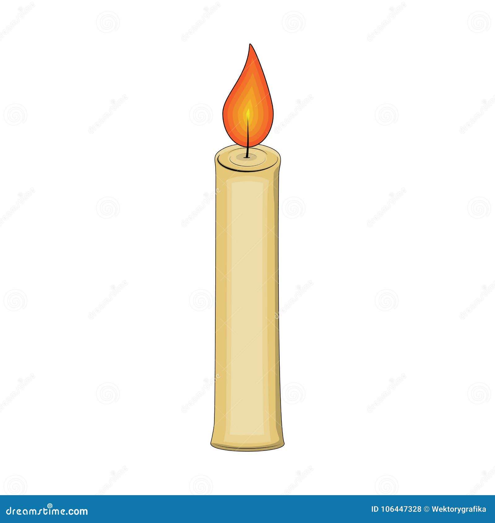 Candle Cartoon for Christmas Design Isolated on White Background Stock  Vector - Illustration of burning, bright: 106447328