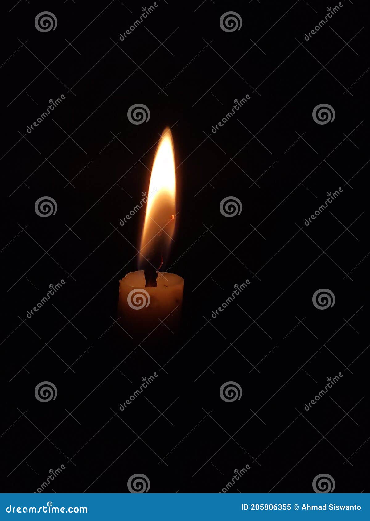 Candle in the dark stock image. Image of lighting, flame 205806355