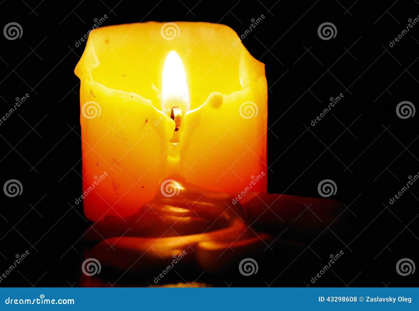 Candle in the darkness. stock photo. Image of burning 43298608
