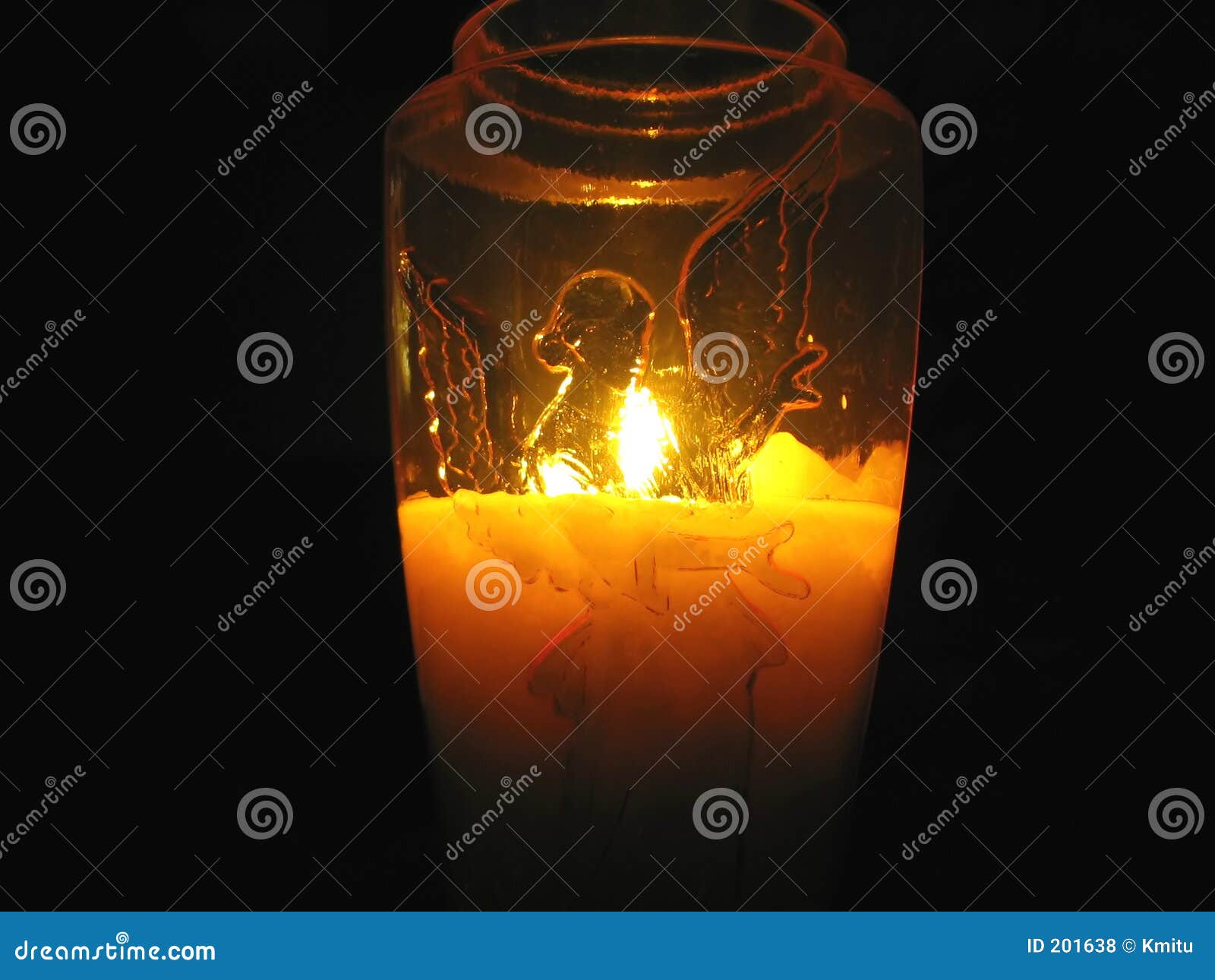 Candle Decorated with Angel Pattern Stock Photo Image of decorate