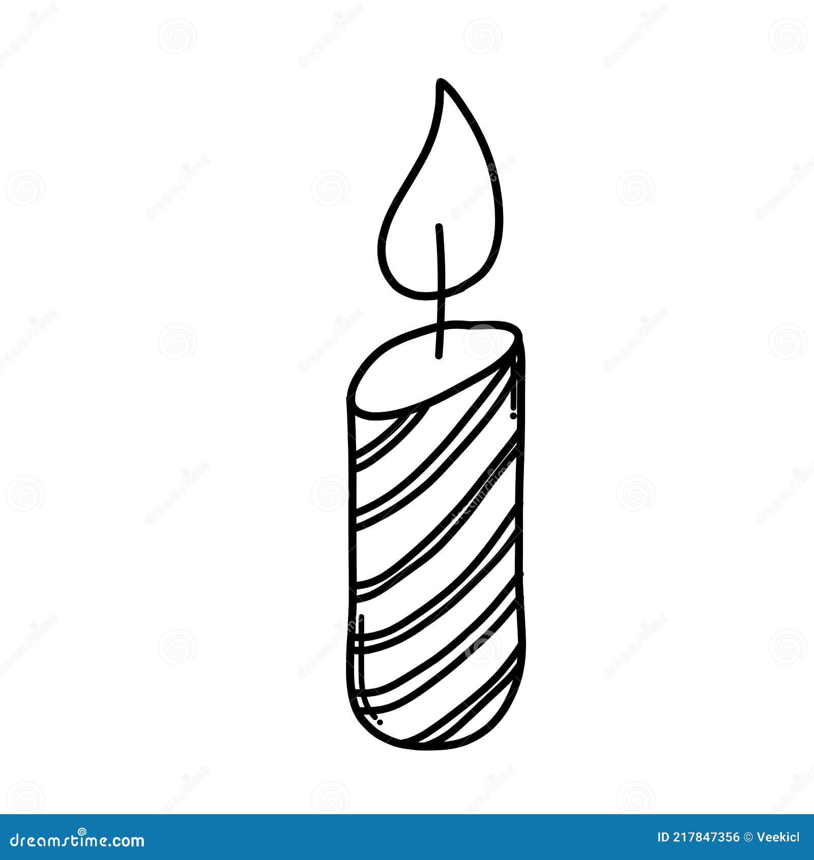 Candle Doodle Vector Icon. Drawing Sketch Illustration Hand Drawn Cartoon  Line Eps10 Stock Vector - Illustration of symbol, line: 217847356