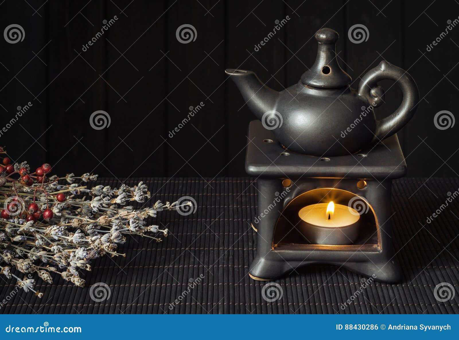 Candle Driven Aroma Lamp Diffuse Essential Oils Stock Photo Image of