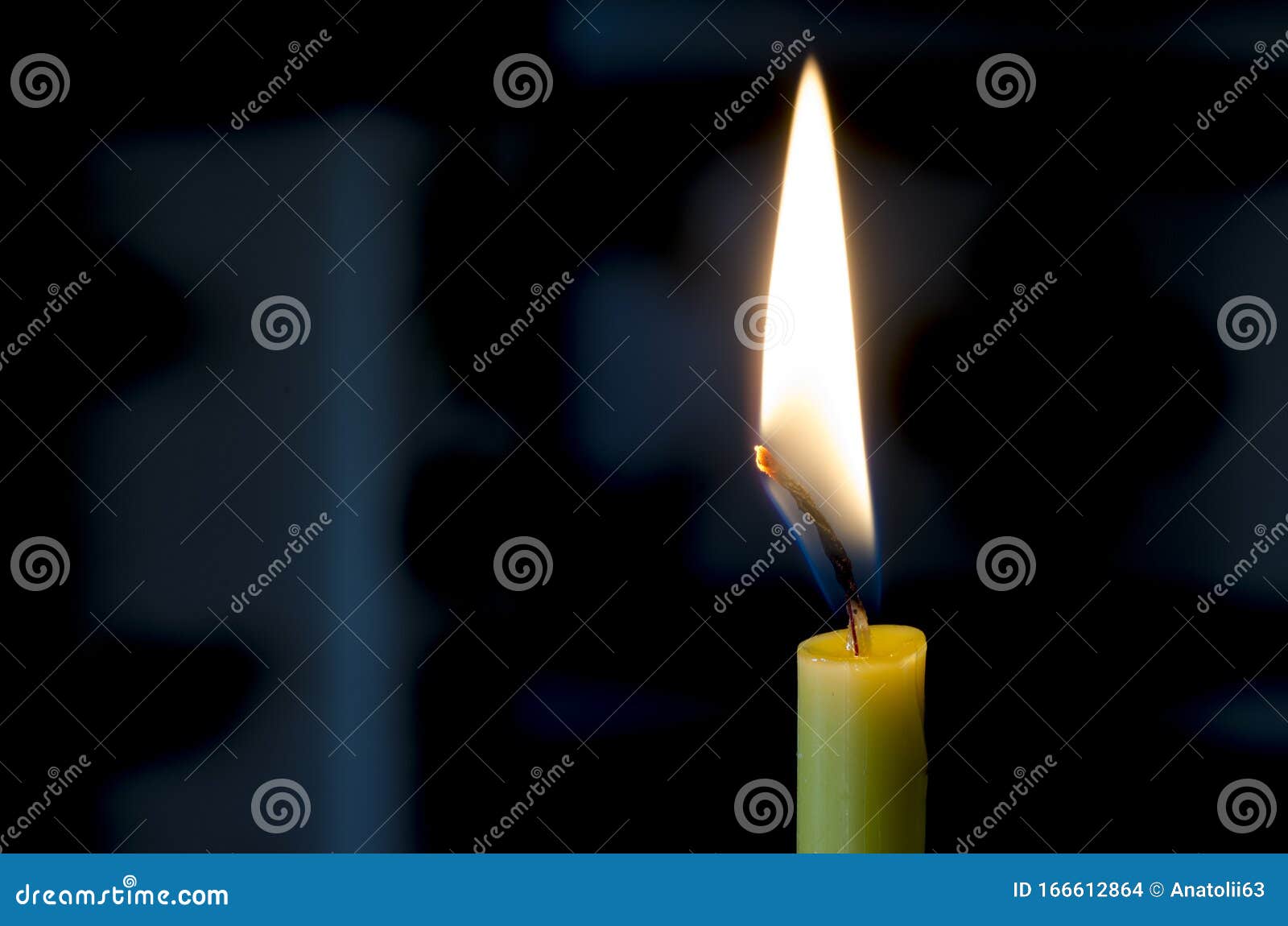 Candle Flame on a Black Background Stock Photo Image of burn