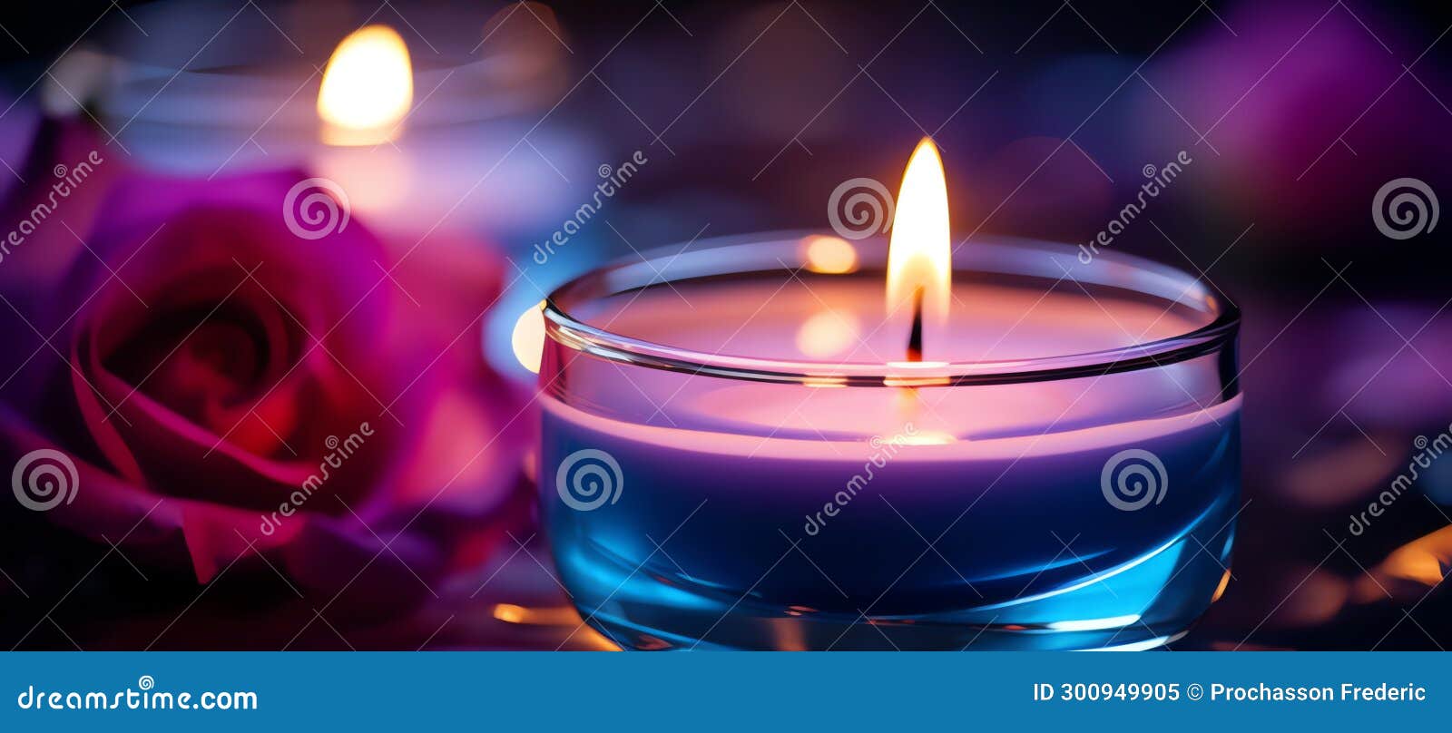 Candle and Flower, AI Generated Stock Image Image of flame, peace