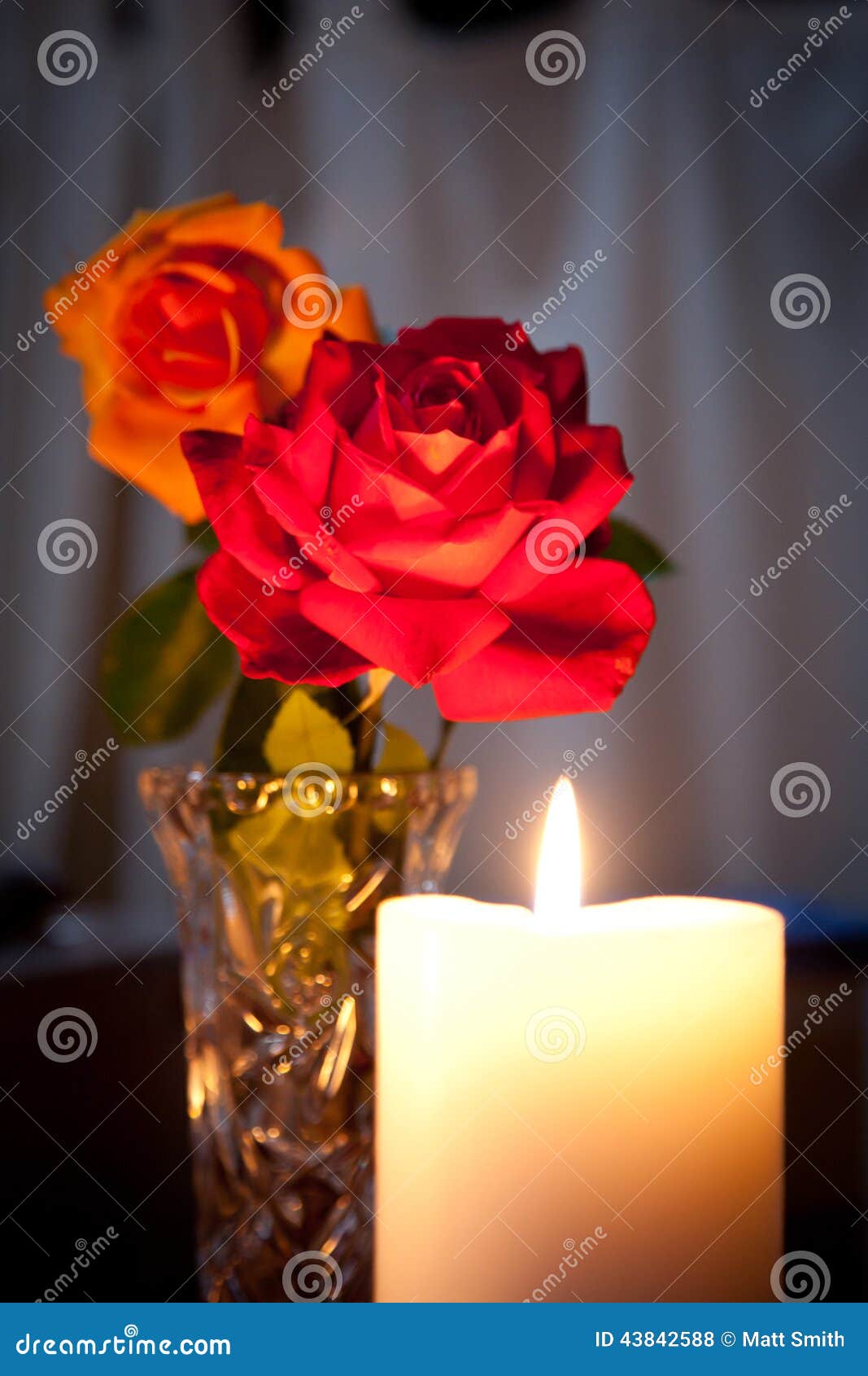 Candle and flowers stock photo. Image of orange, wedding 43842588