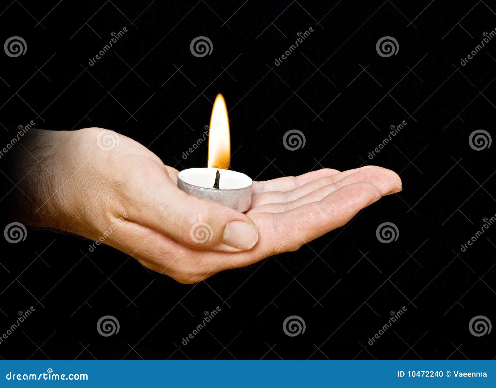 Candle in hand stock photo. Image of stearine, paraffin 10472240