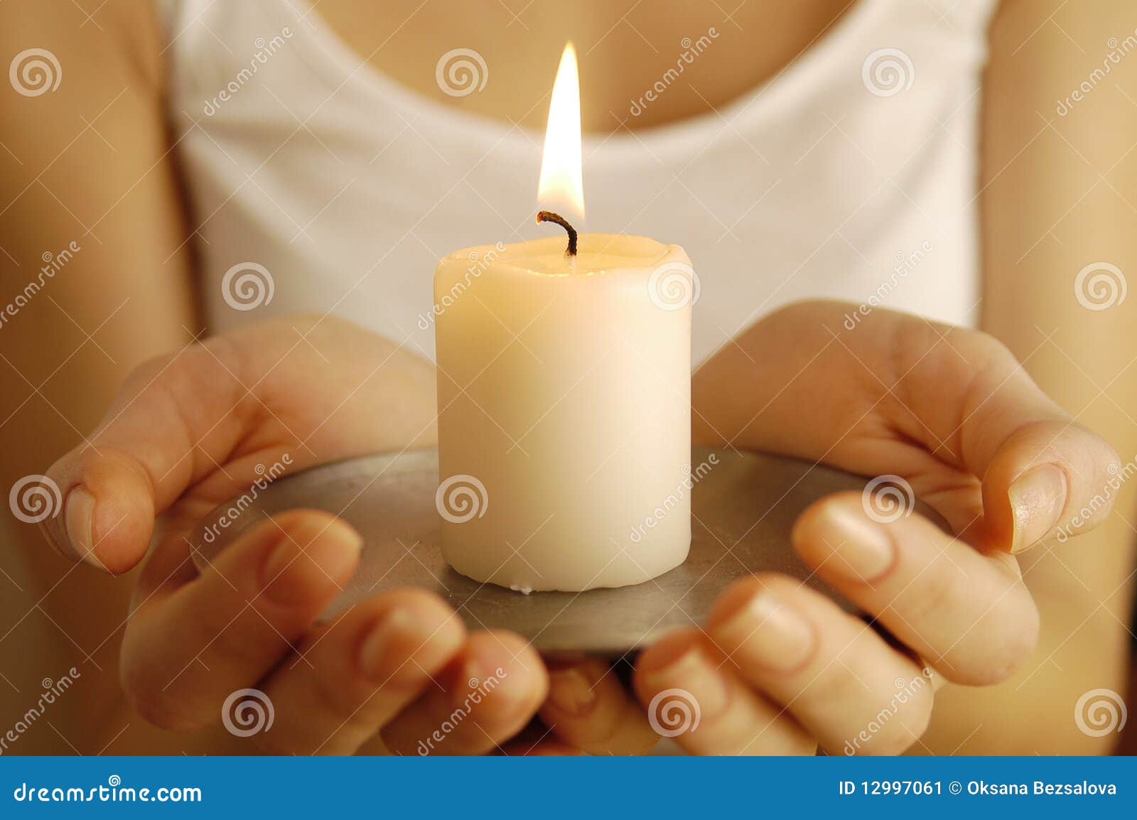 Candle in hands stock image. Image of stand, holding 12997061