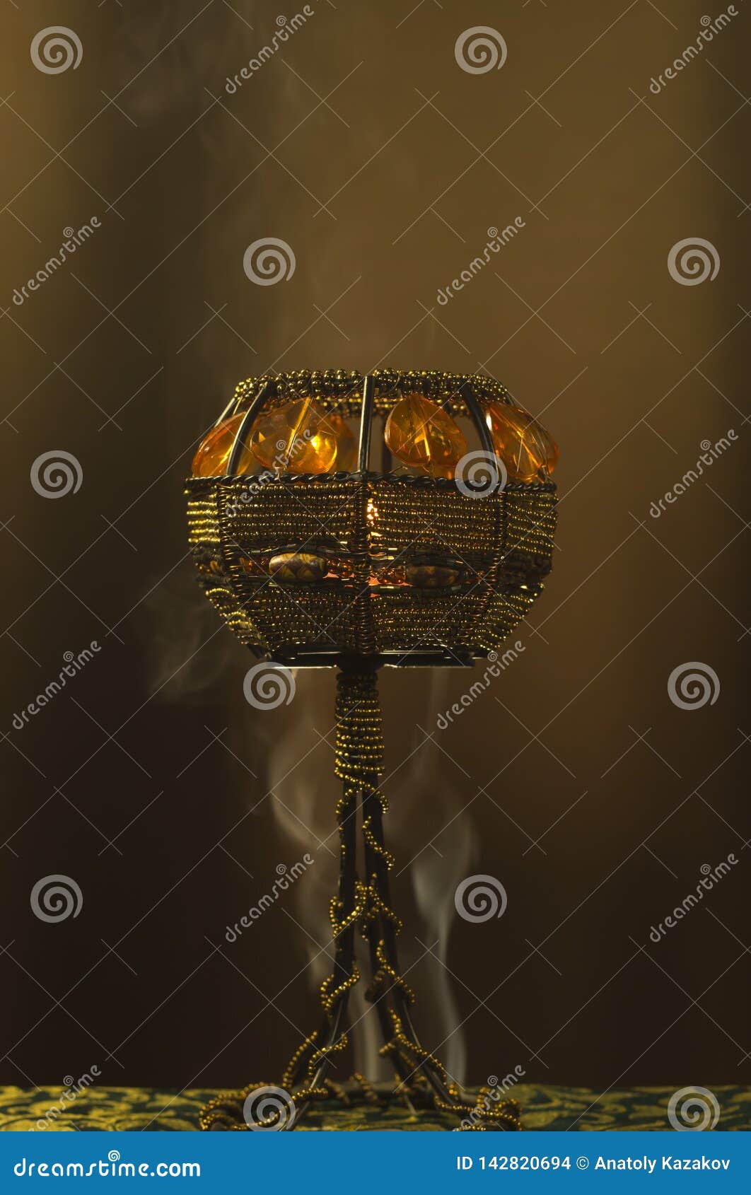 Candle holder in smoke stock photo. Image of beautiful 142820694