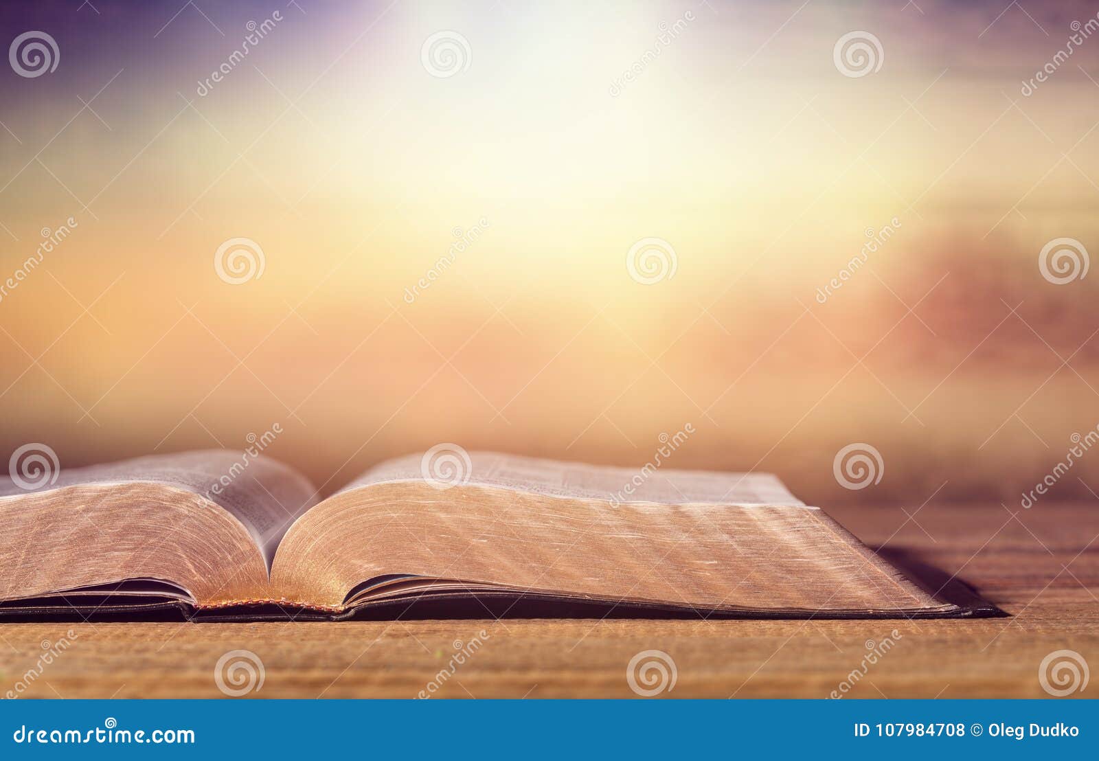 open holy bible book on background