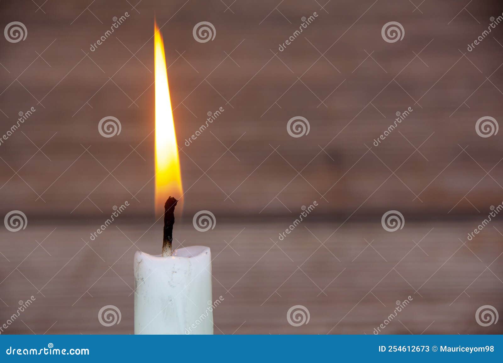 Candle Light Burning Brightly with Customizable Space for Text or Ideas