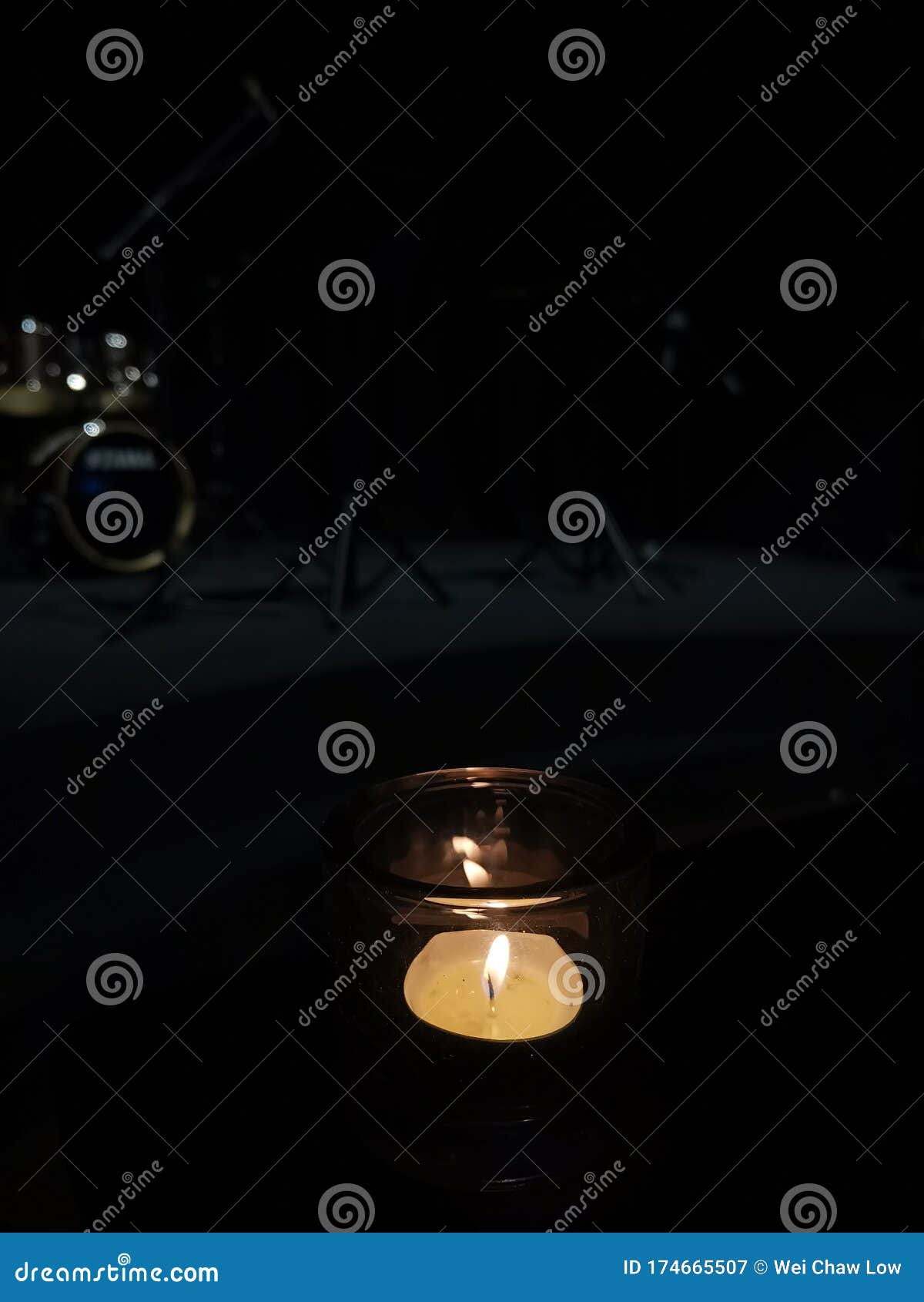 Candle light in the dark stock image. Image of bright 174665507