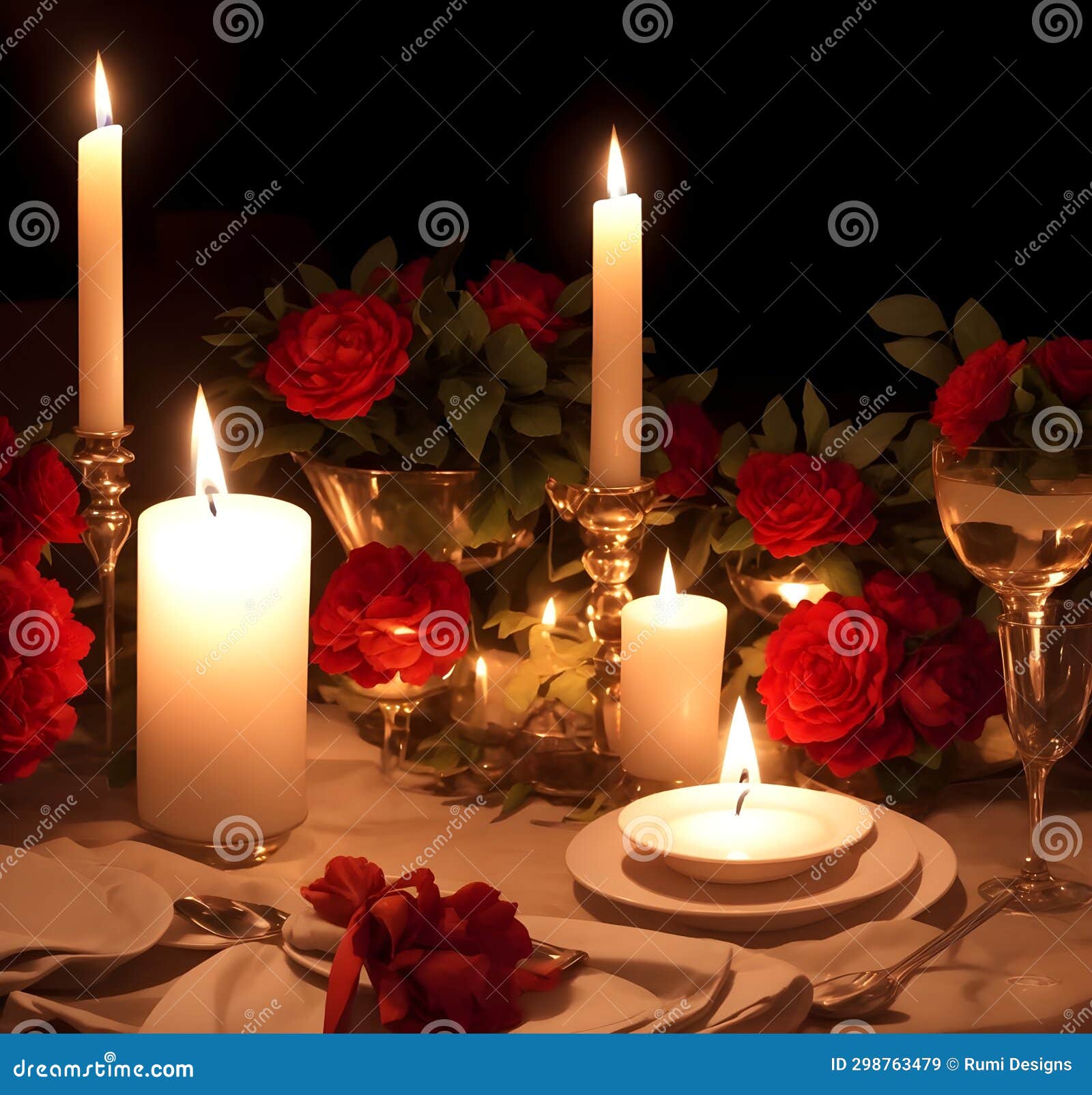 Candle Light Dinner Romantic Love Stock Illustration Illustration of nice, event 298763479