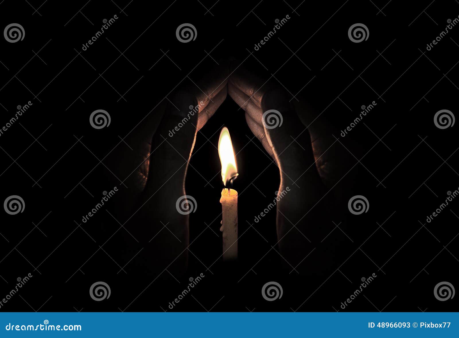 Candle light in hand stock image. Image of care, hand 48966093