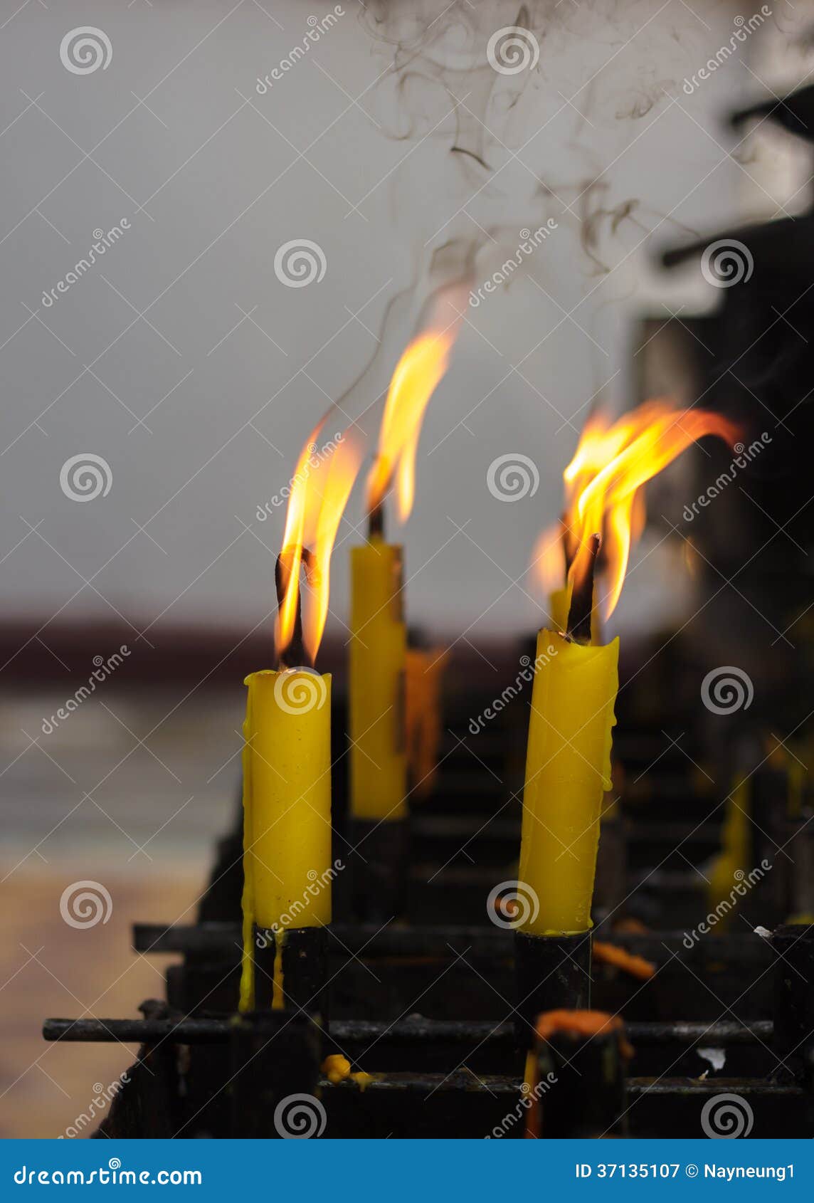 Candle light in temple. stock image. Image of religious 37135107