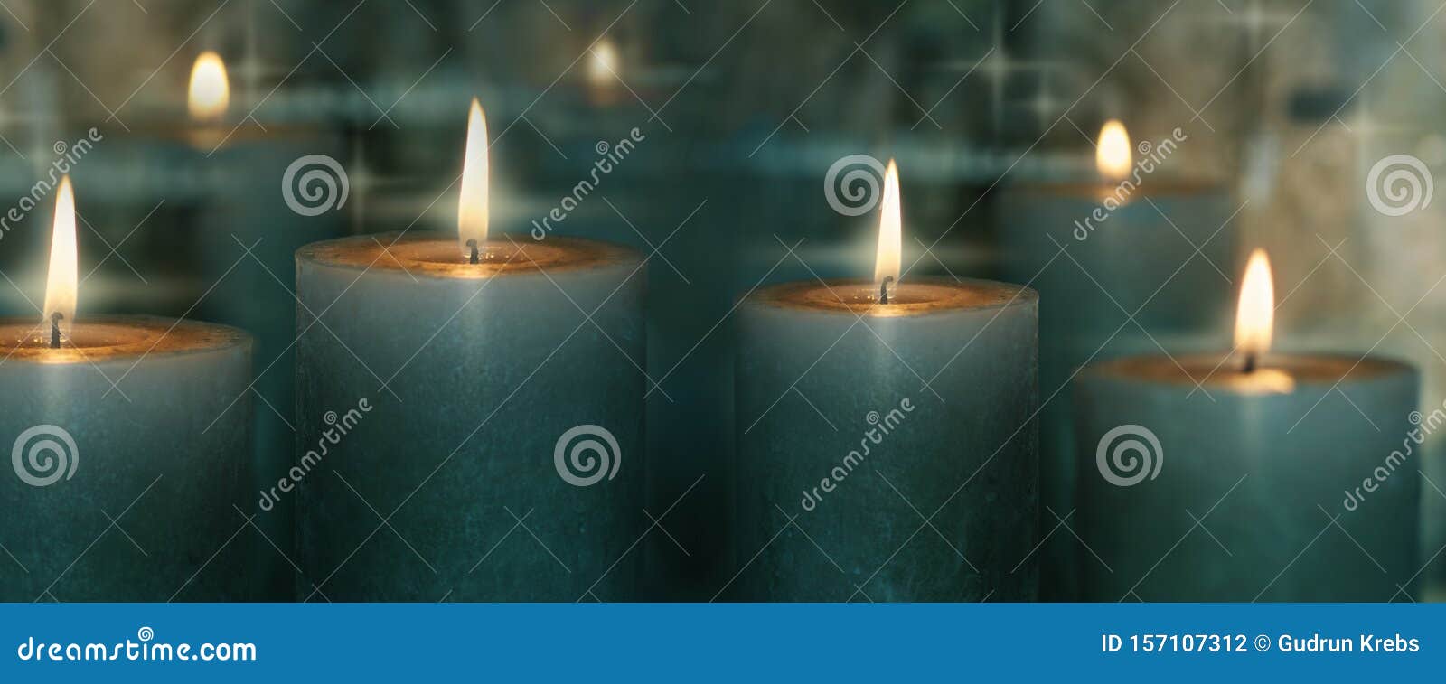 Candle Lights with Reflection Stock Photo Image of monastery, advent