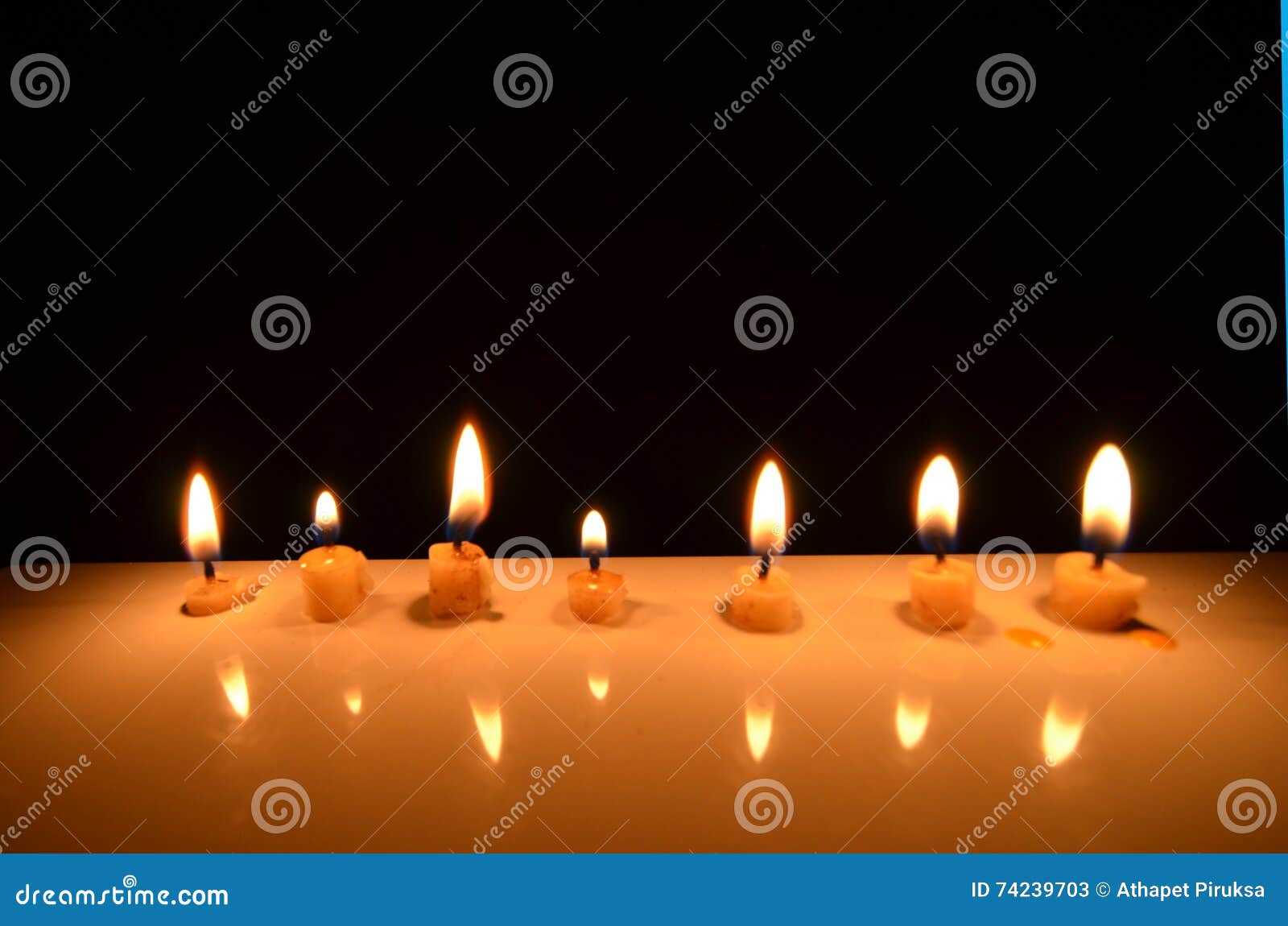 Candle Lights with Reflection Stock Image Image of hope, object 74239703