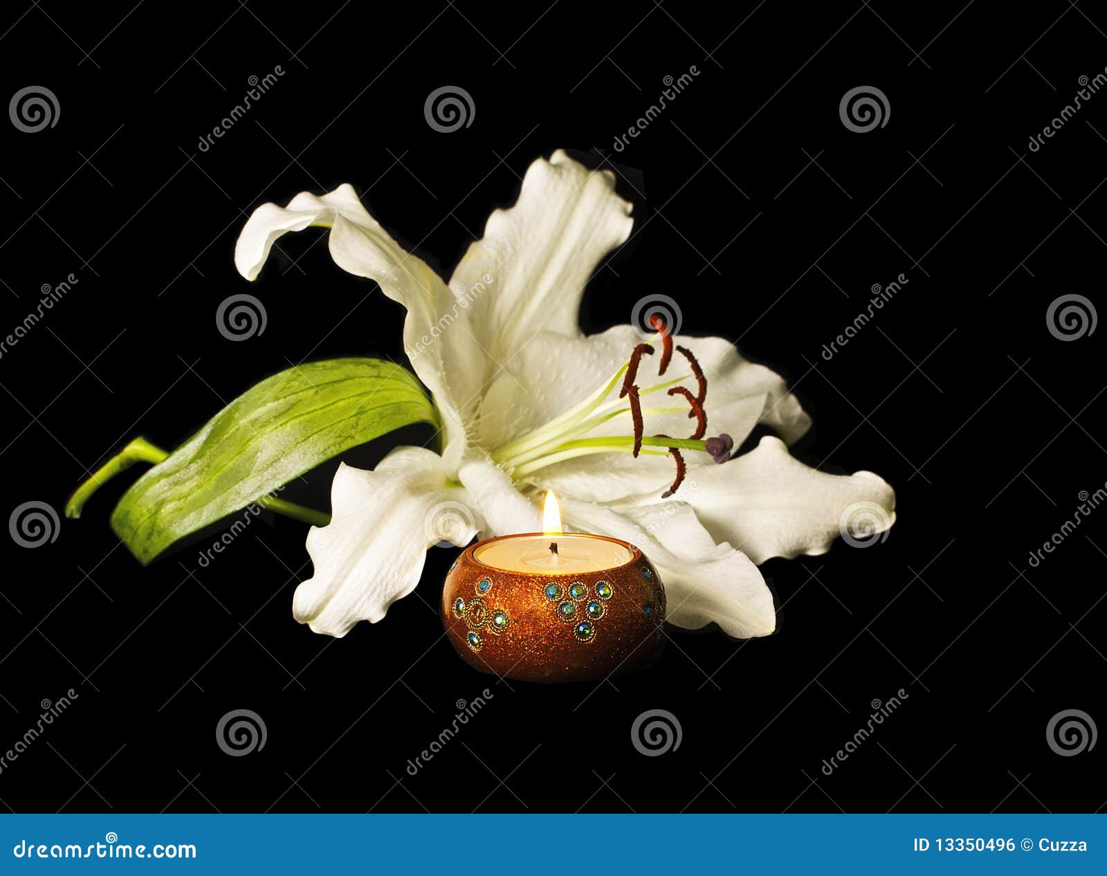 Candle and Lily stock photo. Image of candles, candle 13350496