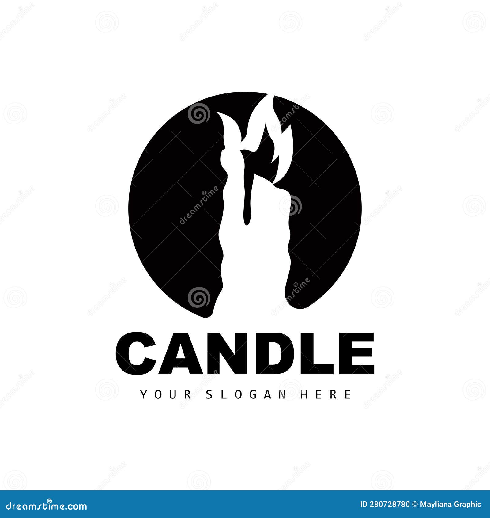 Candle Logo, Elegant Romantic Candle Light Dinner Flame Light Design ...