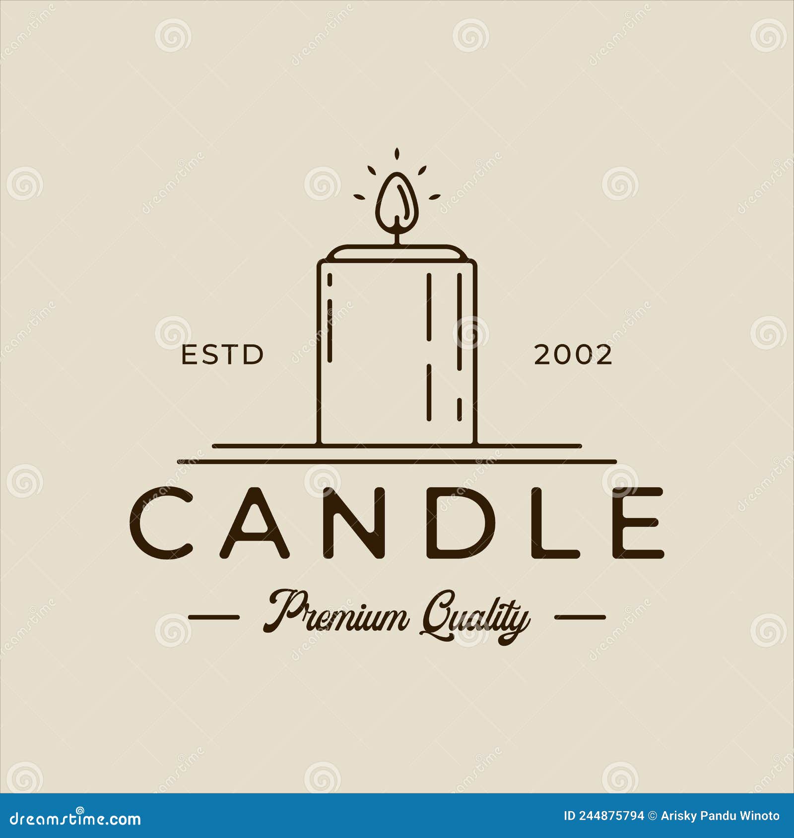 candle logo line art  simple minimalist  template icon graphic 