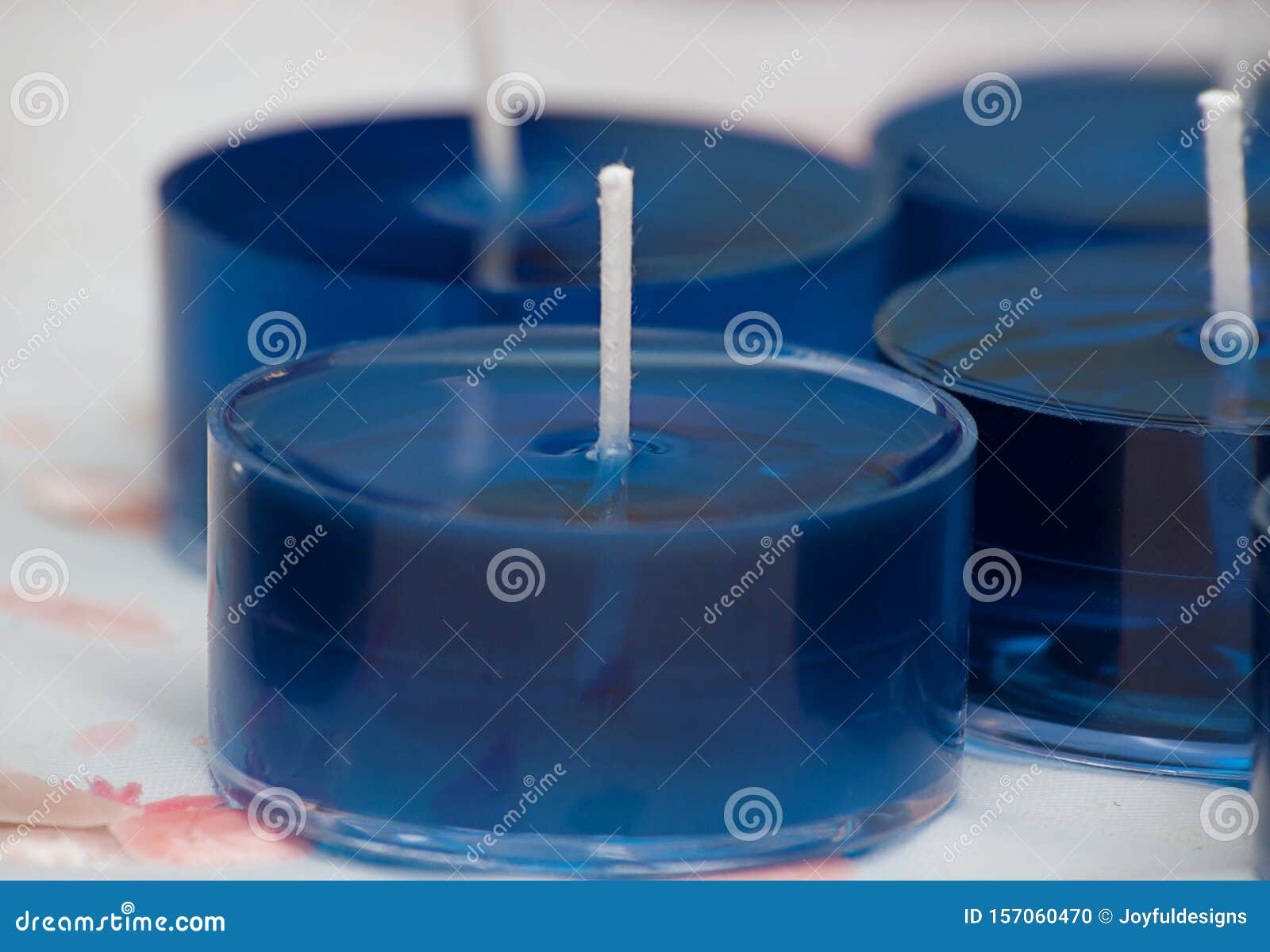 Candle Making Tealights Craft Bench Stock Photo Image Of White Blue 157060470