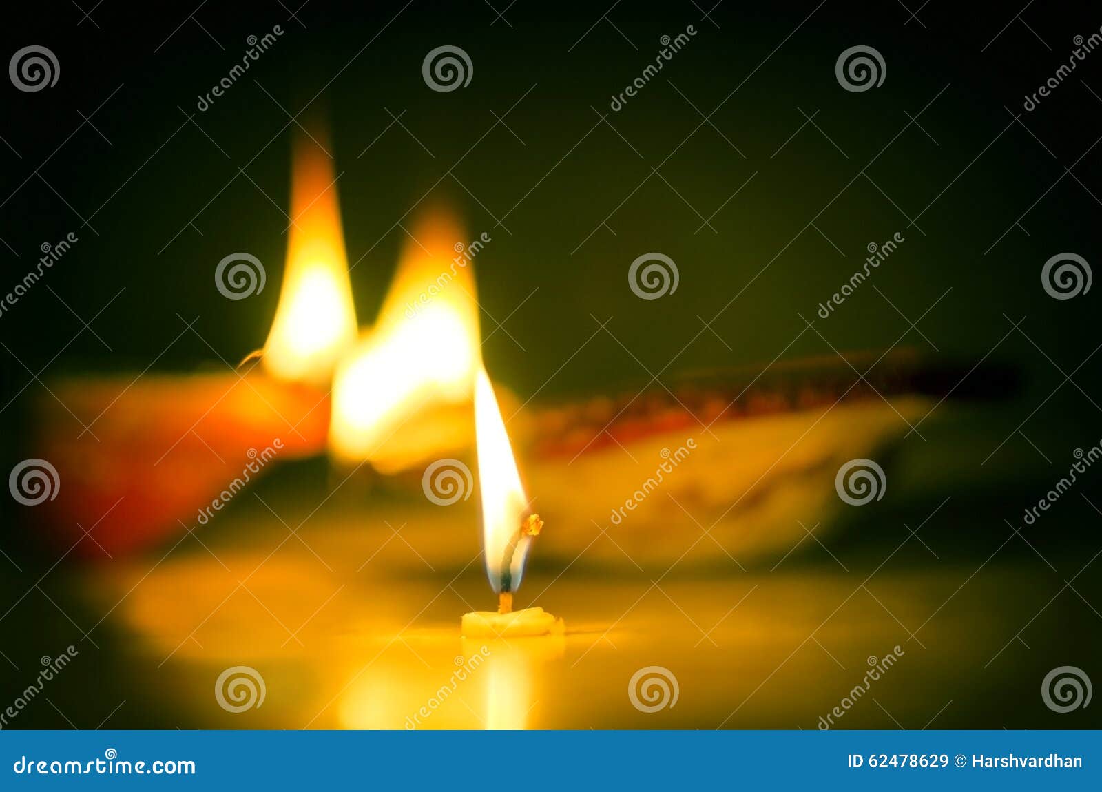 Candle Melted almost Burnt and Earthen Lamps Stock Image Image of