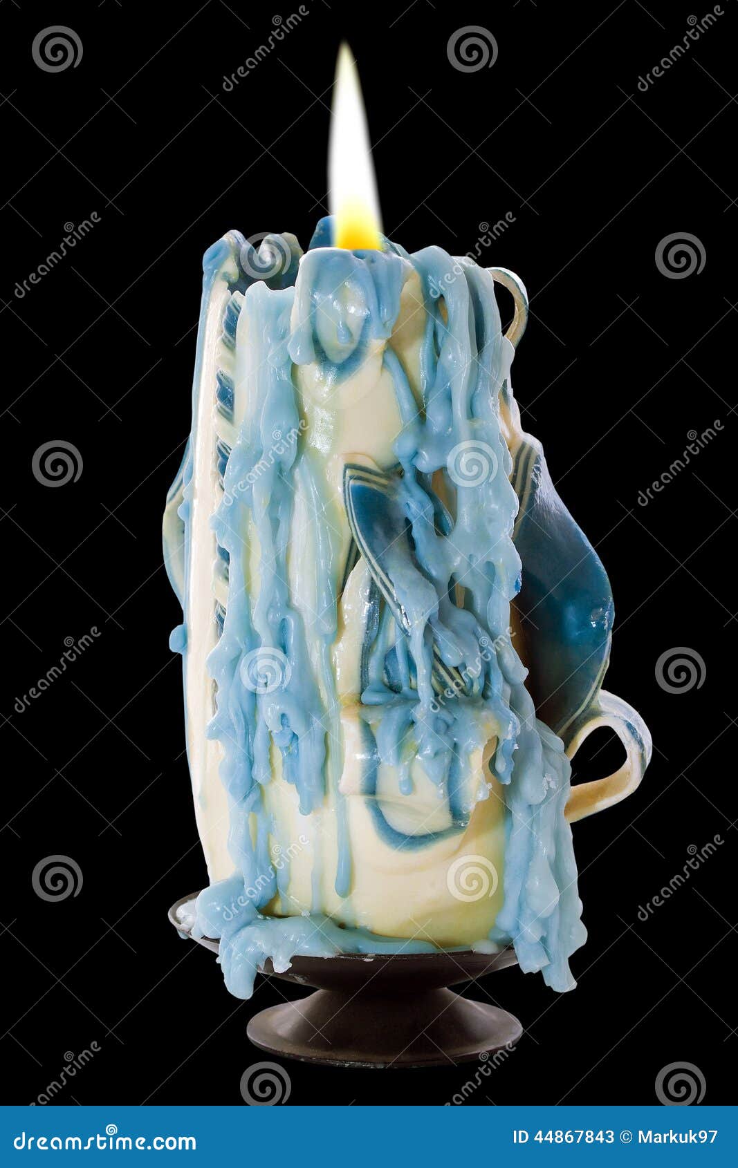 Candle with Melted Wax stock image. Image of candlelight 44867843