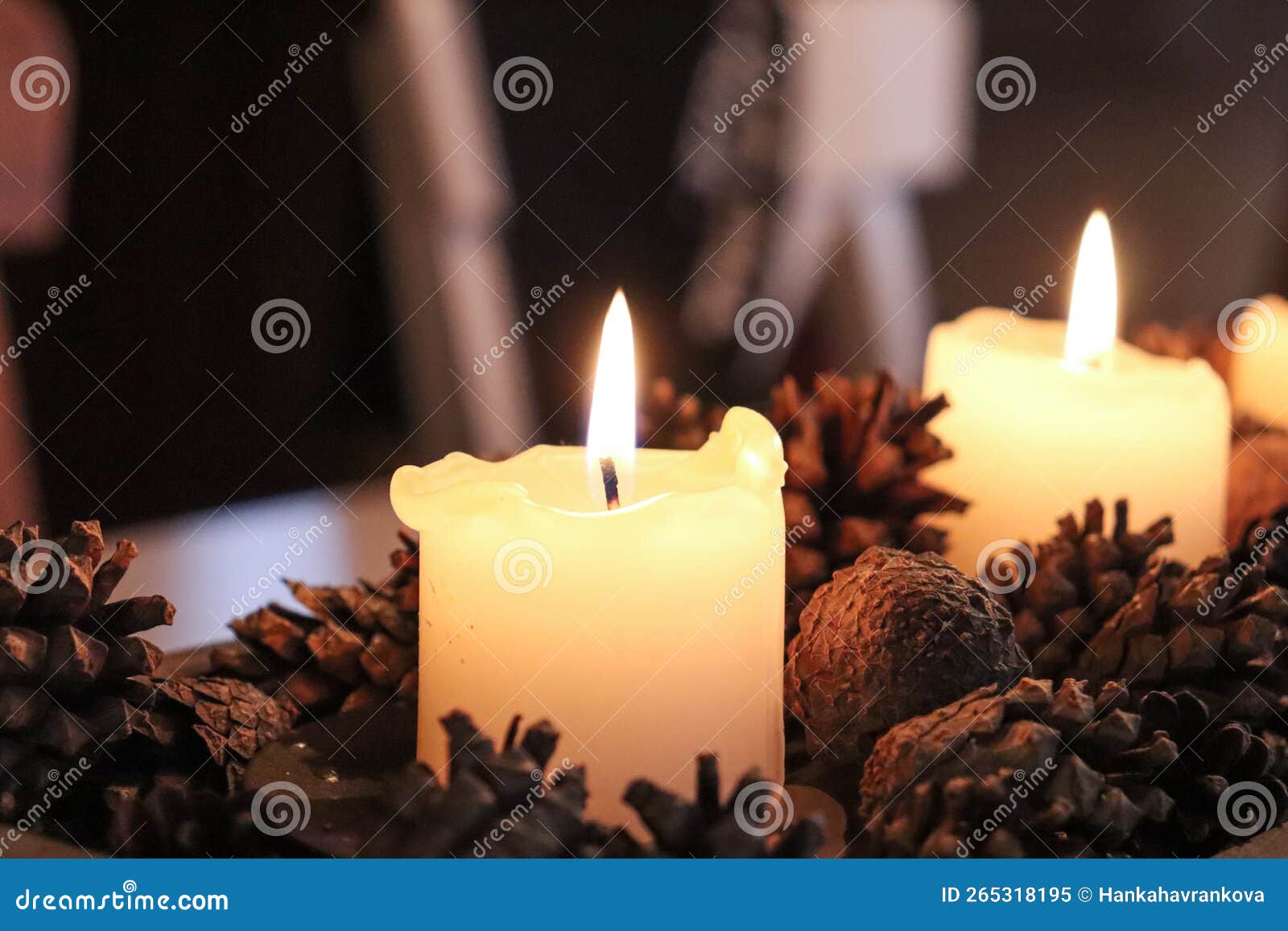 Candle in the Night. Light in the Dark. Holy Night. Stock Image Image
