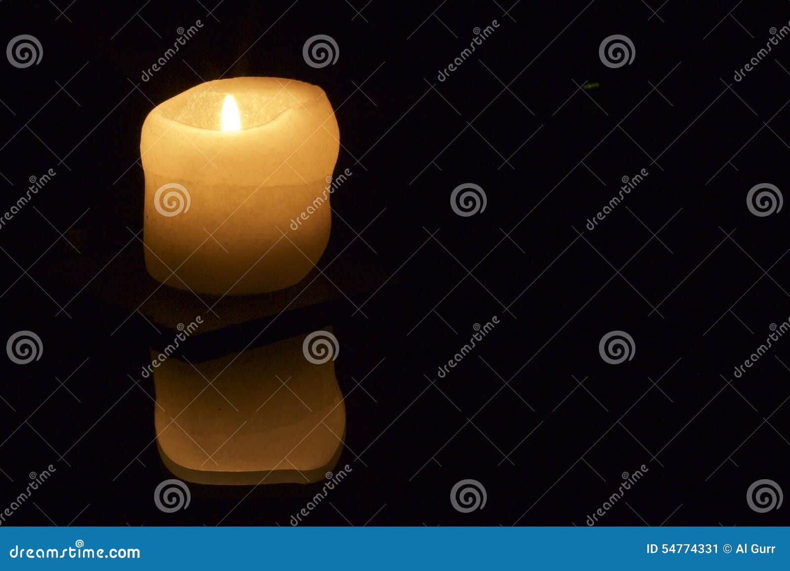 candle reflection with text space