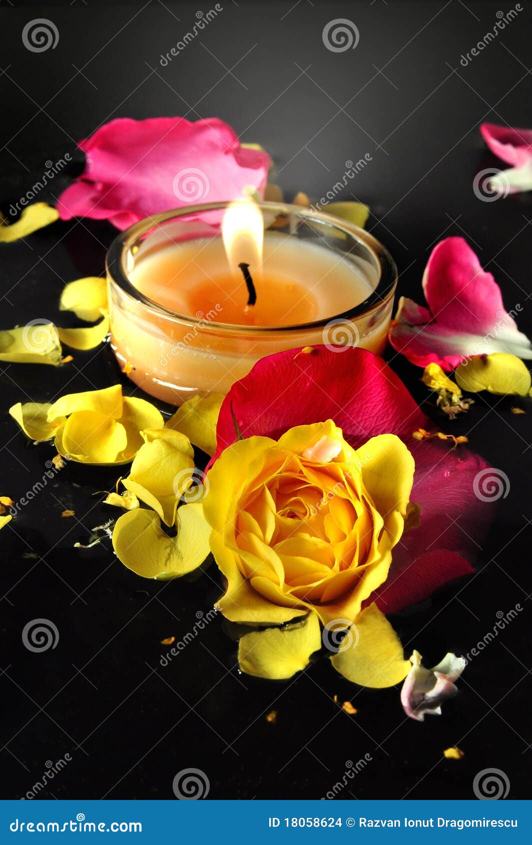 Candle and Roses stock photo. Image of candles, black 18058624