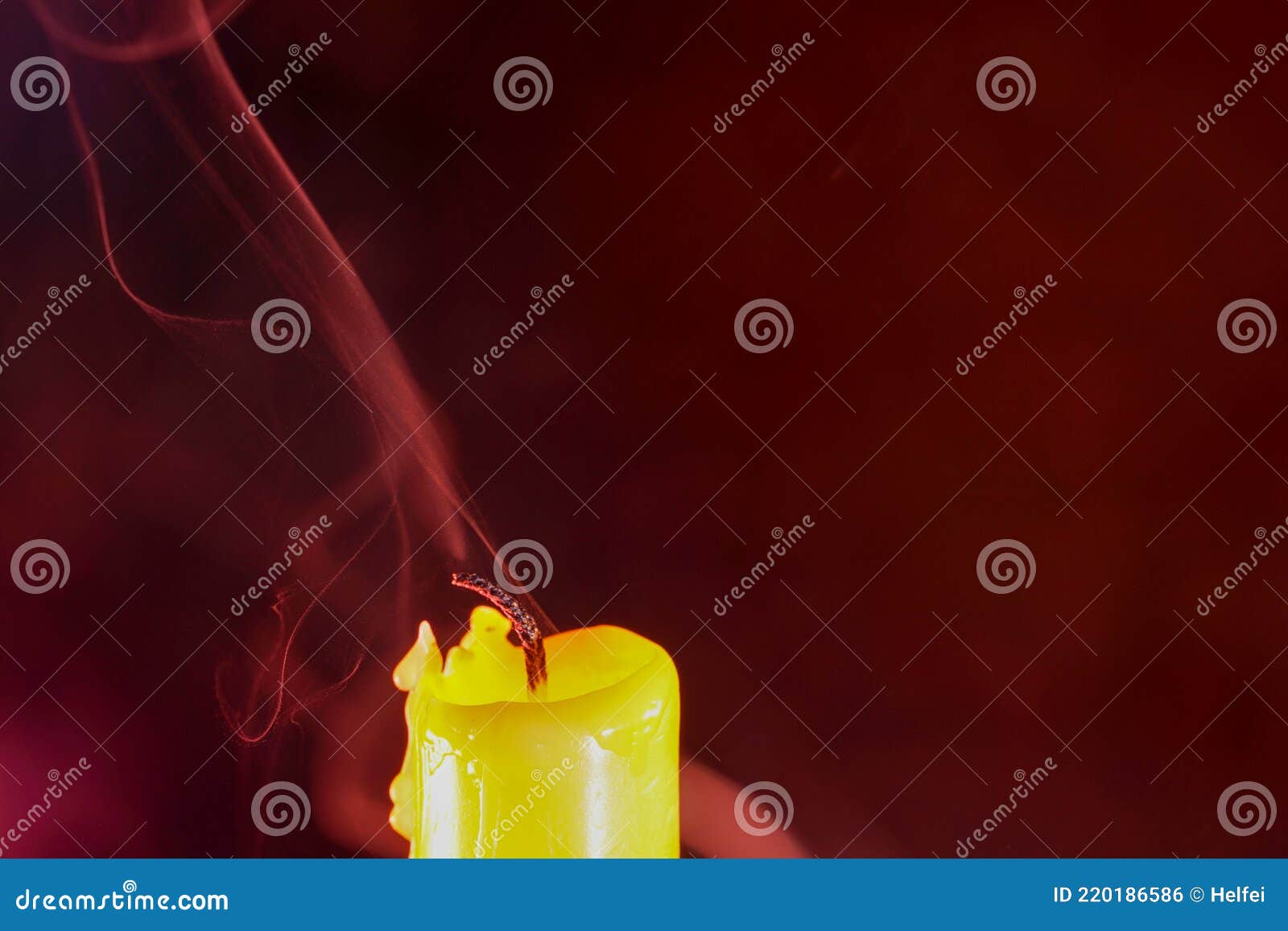Candle with Smoke and Flame As a Background with Structure and Copy