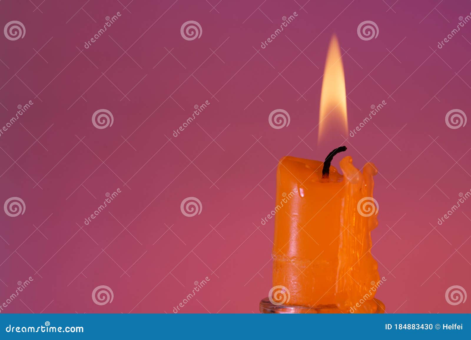 Candle with Smoke and Flame Photographed in the Studio with Color Foils