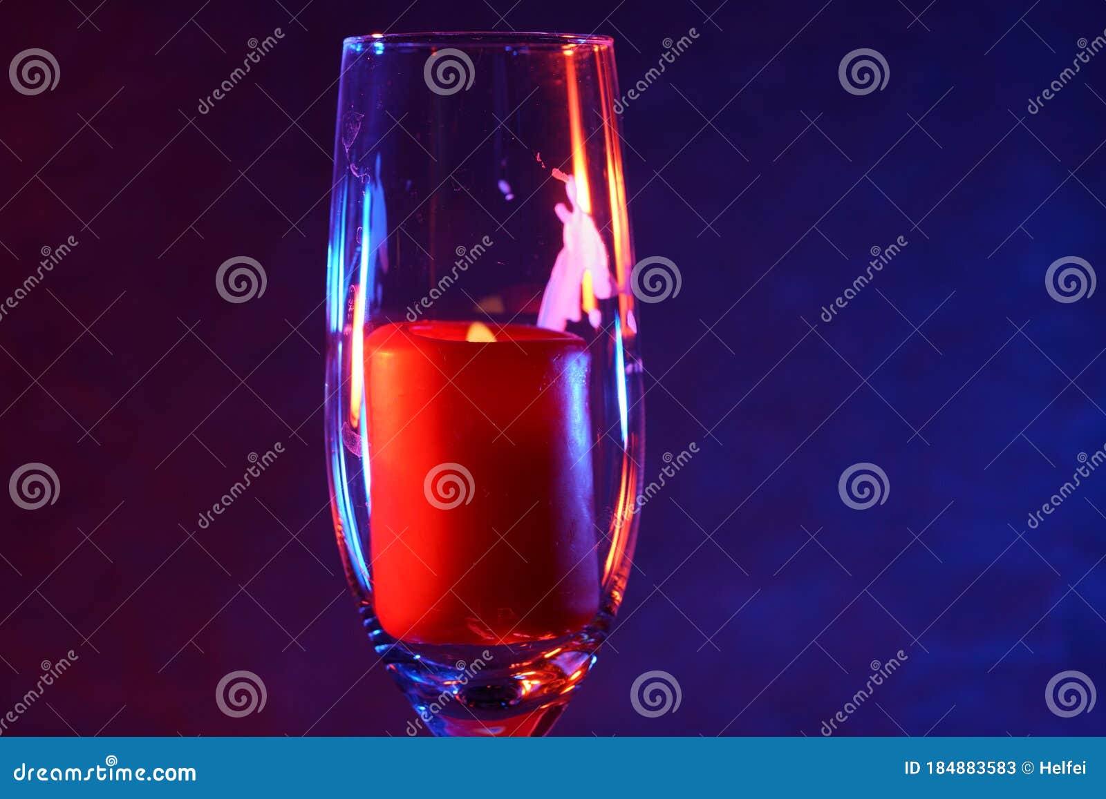 Candle with Smoke and Flame Photographed in the Studio with Color Foils