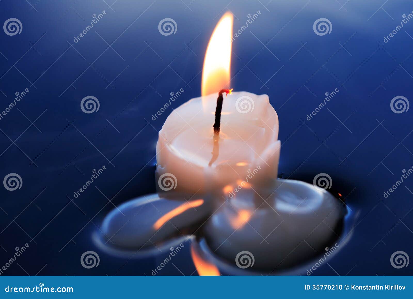 Candle on Water stock photo. Image of feeling, fire, wick 35770210