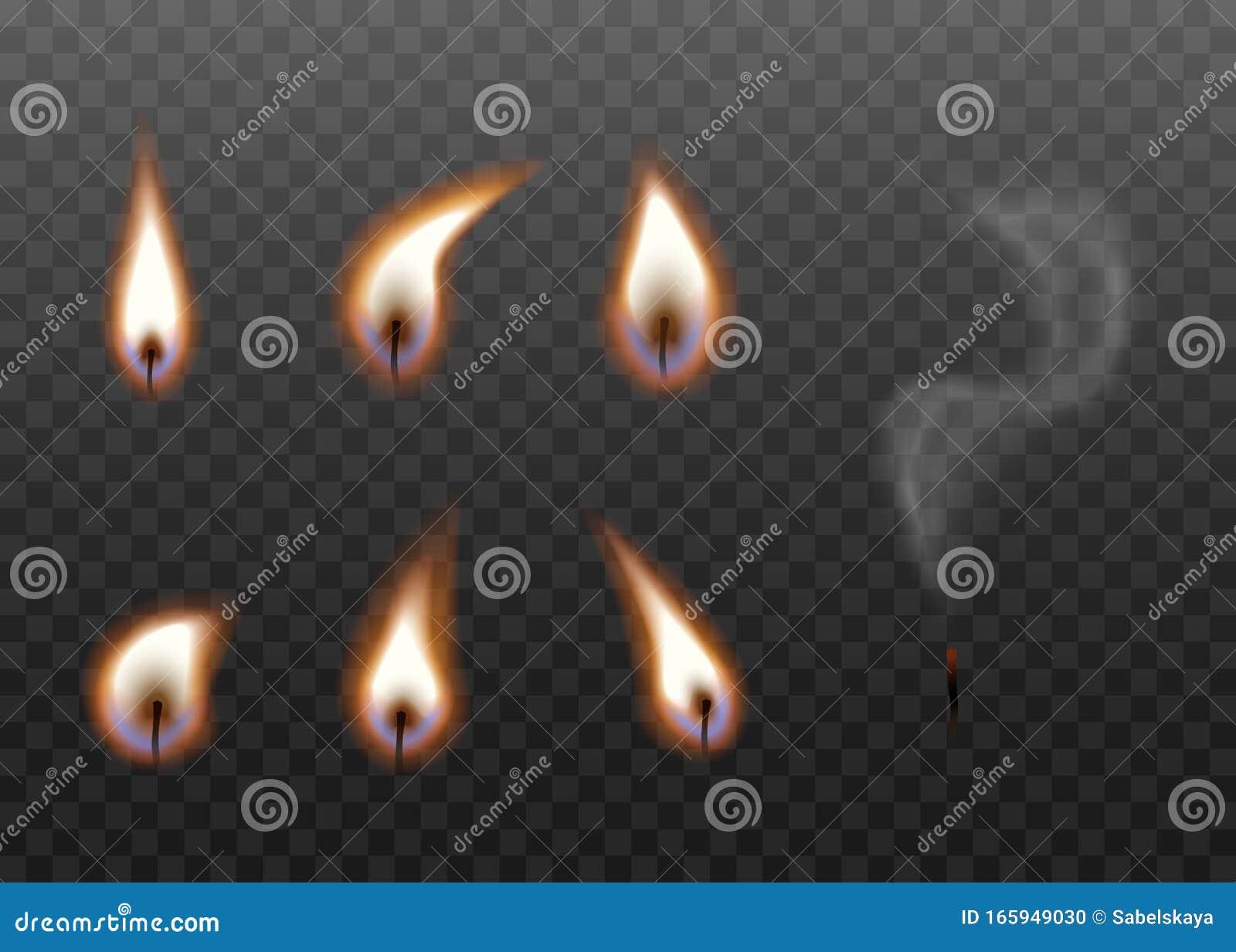 Burning candle wick isolated on transparent Vector Image