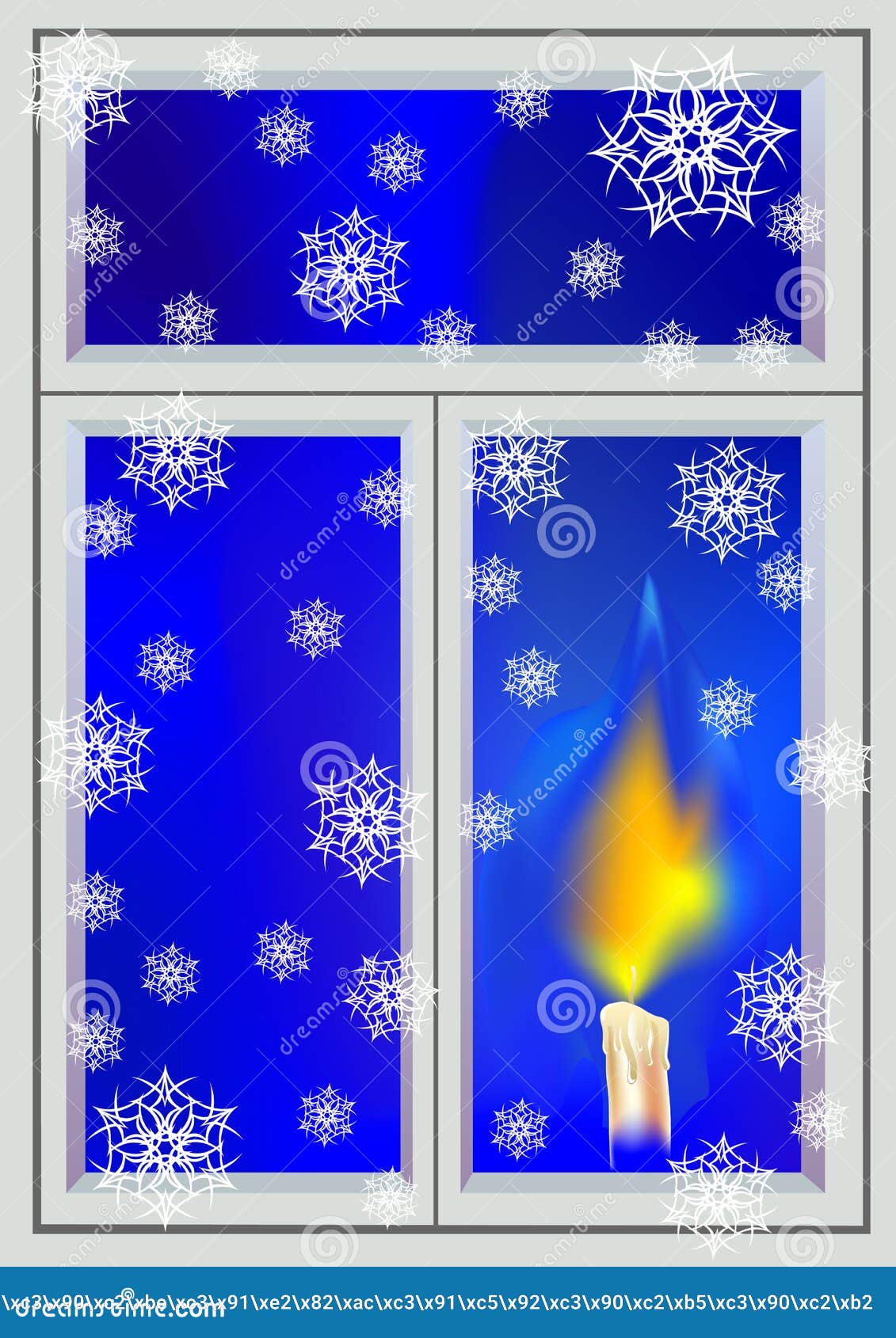 Candle in the window stock vector. Illustration of traditional - 11625360