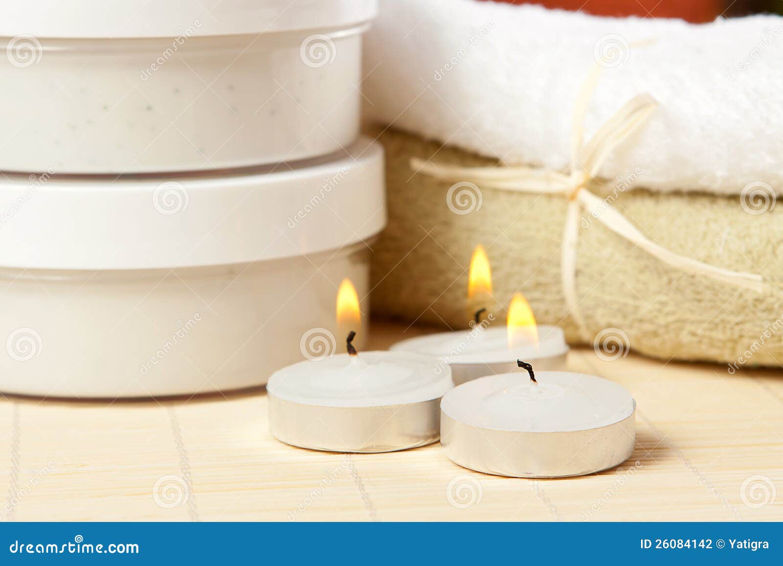 Candles and Accessories for Spa Stock Photo Image of object
