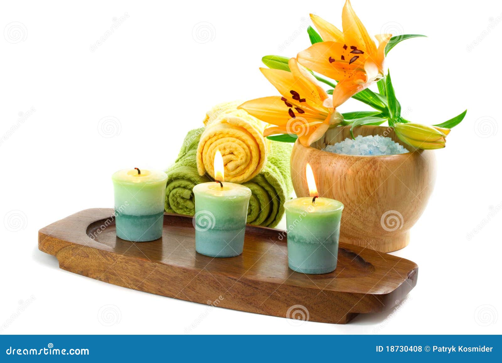 Candles and Bath Accessories Stock Photo Image of dish, hygiene 18730408