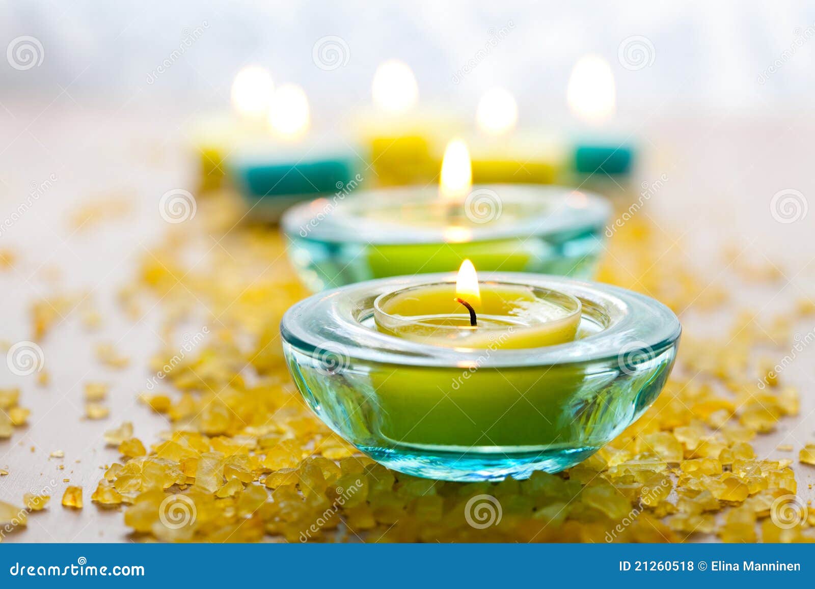 Candles with bath salt stock photo. Image of salt, luxury 21260518