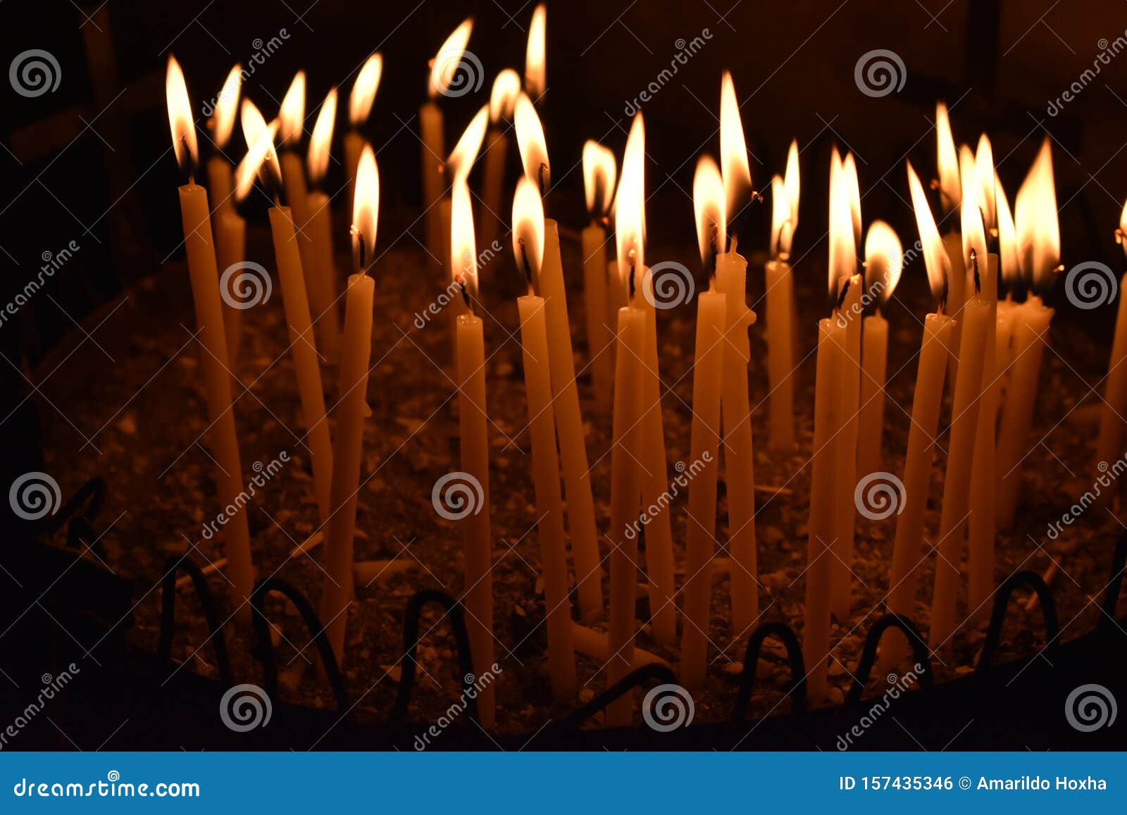 Candles Burning in a Church Stock Photo Image of bright, burning