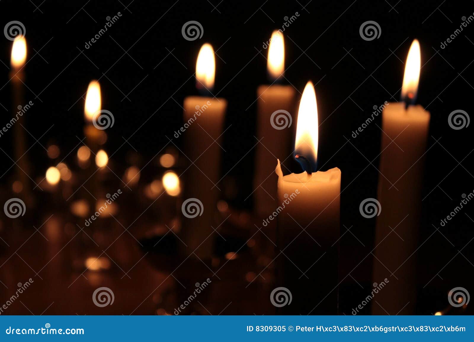 Candles Burning in Darkness Stock Image Image of serenity, tranquil
